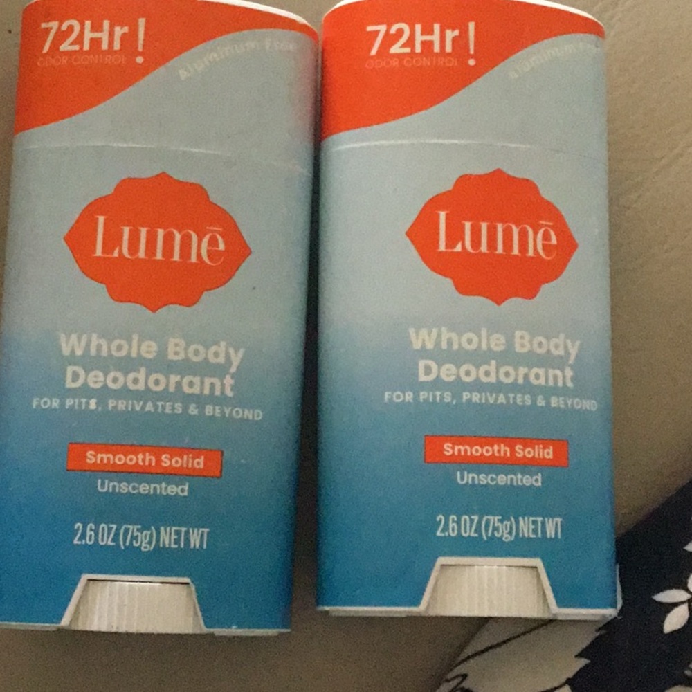 2x Lume Whole Body Deodorant Smooth Solid - UNSENTED ~